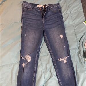 Hollister Blue Skinny Distressed Jeans